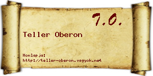 Teller Oberon névjegykártya